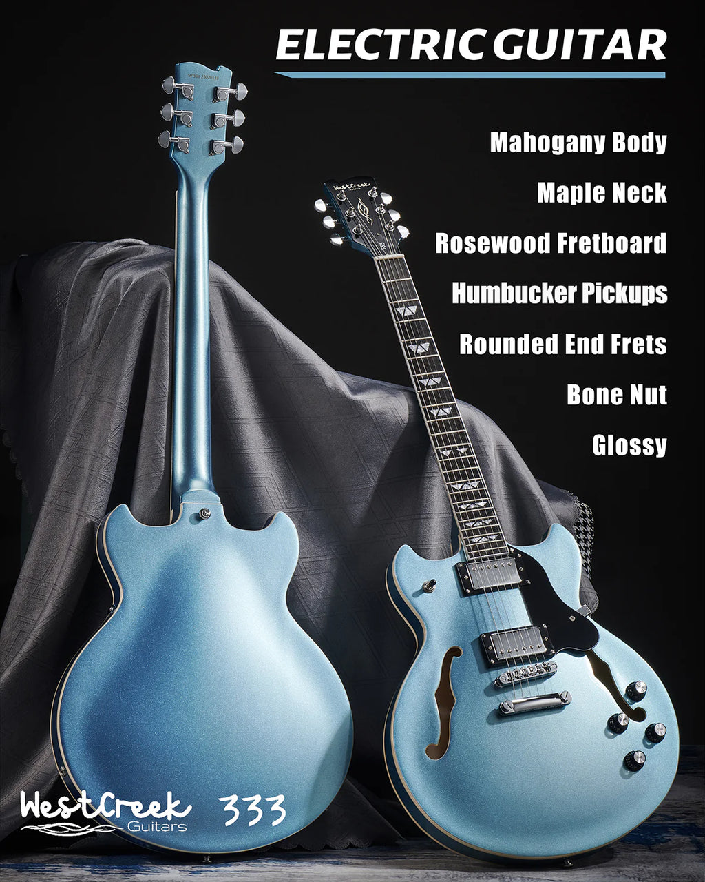 WestCreek 333 Electric Guitar with 6 String