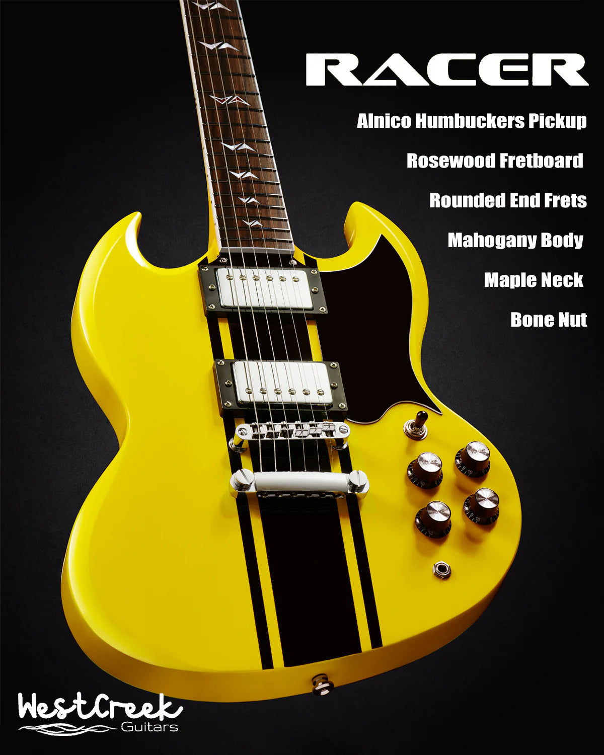 WestCreek RACER Solid Body Electric Guitar (Bumble-B)
