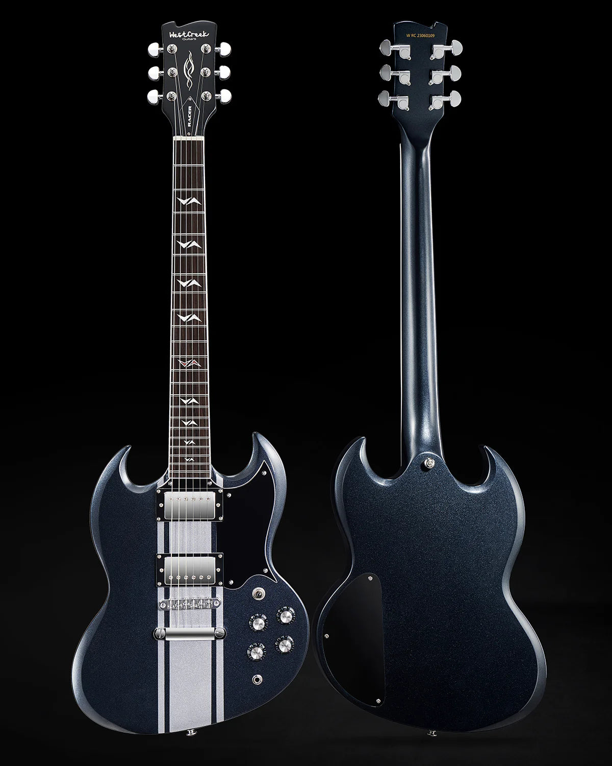 WestCreek RACER Solid Body Electric Guitar (Black GT)