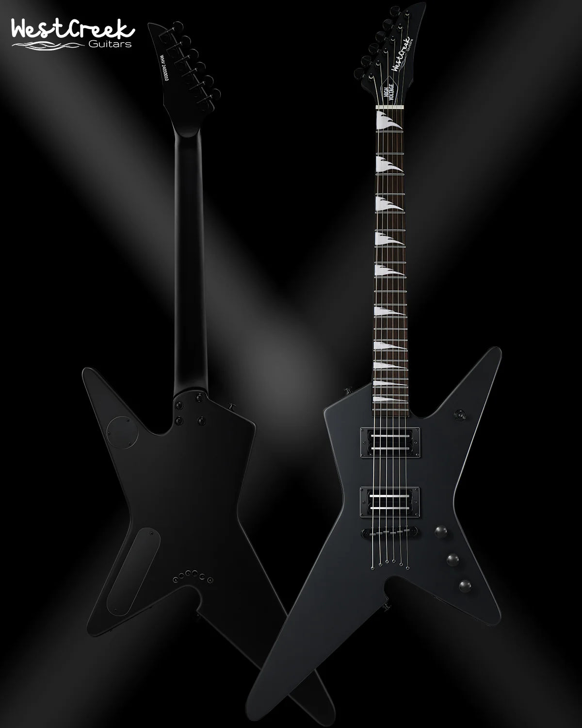 WestCreek Guitars HIGH VOLTAGE（HV）Heavy Metal Solid Body Electric Guitar (Black)