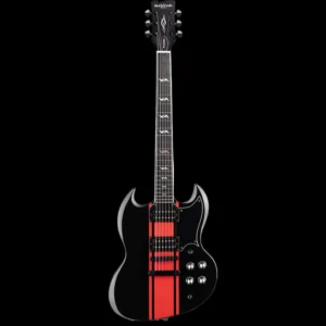 WestCreek RACER Solid Body Electric Guitar (Black-Red Stripe)