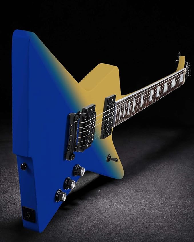 WestCreek Revenge Solid Body Electric Guitar (Blue Yellow Gradient) - Image 5