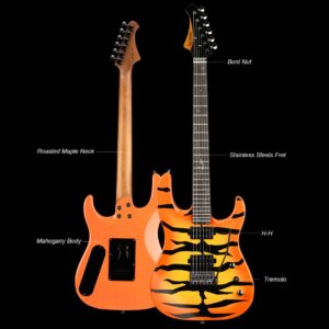 WestCreek Aetheris Solid Body Electric Guitar (yellow tiger)